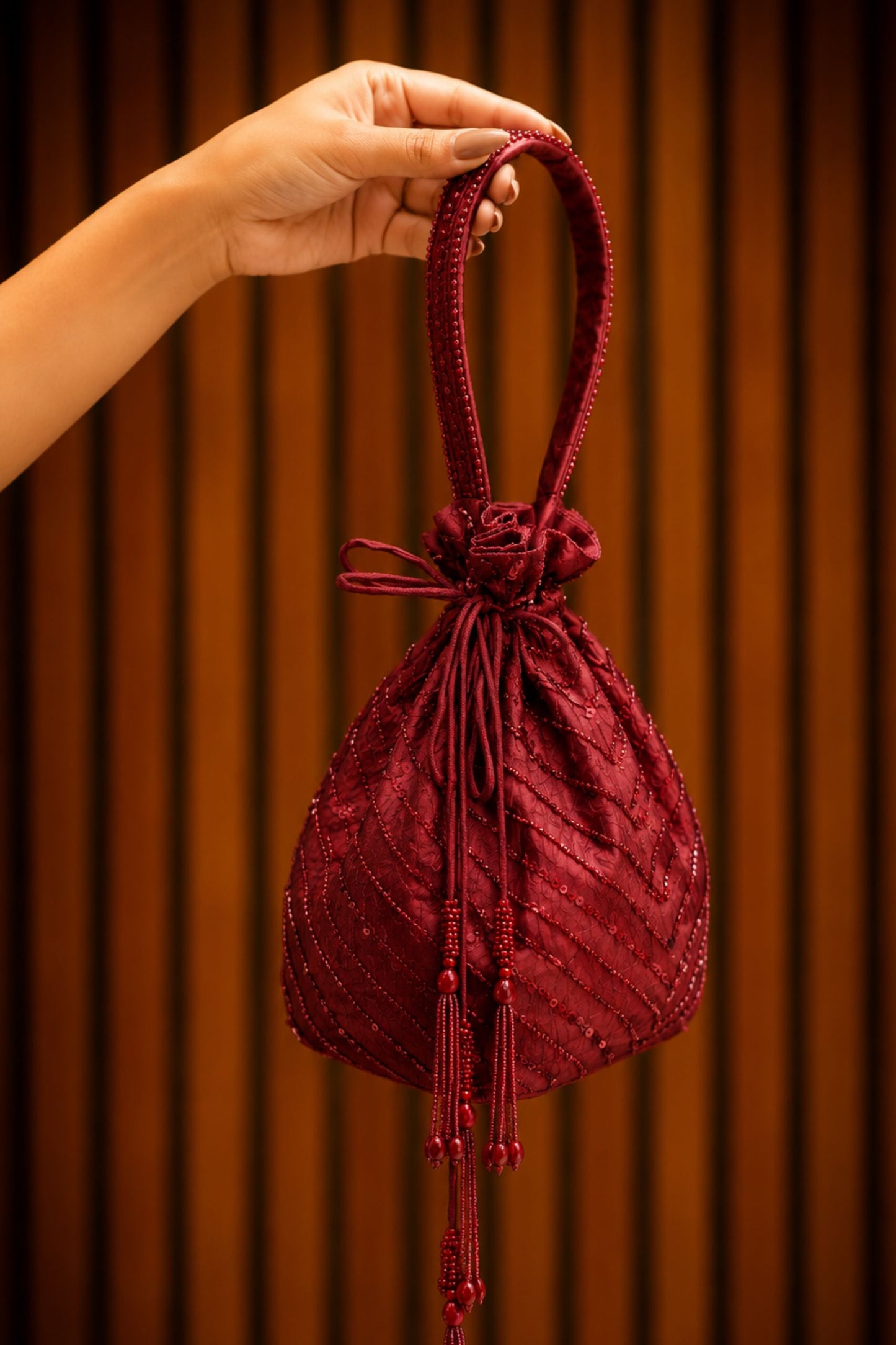 Ruby Sequin Potli Bag