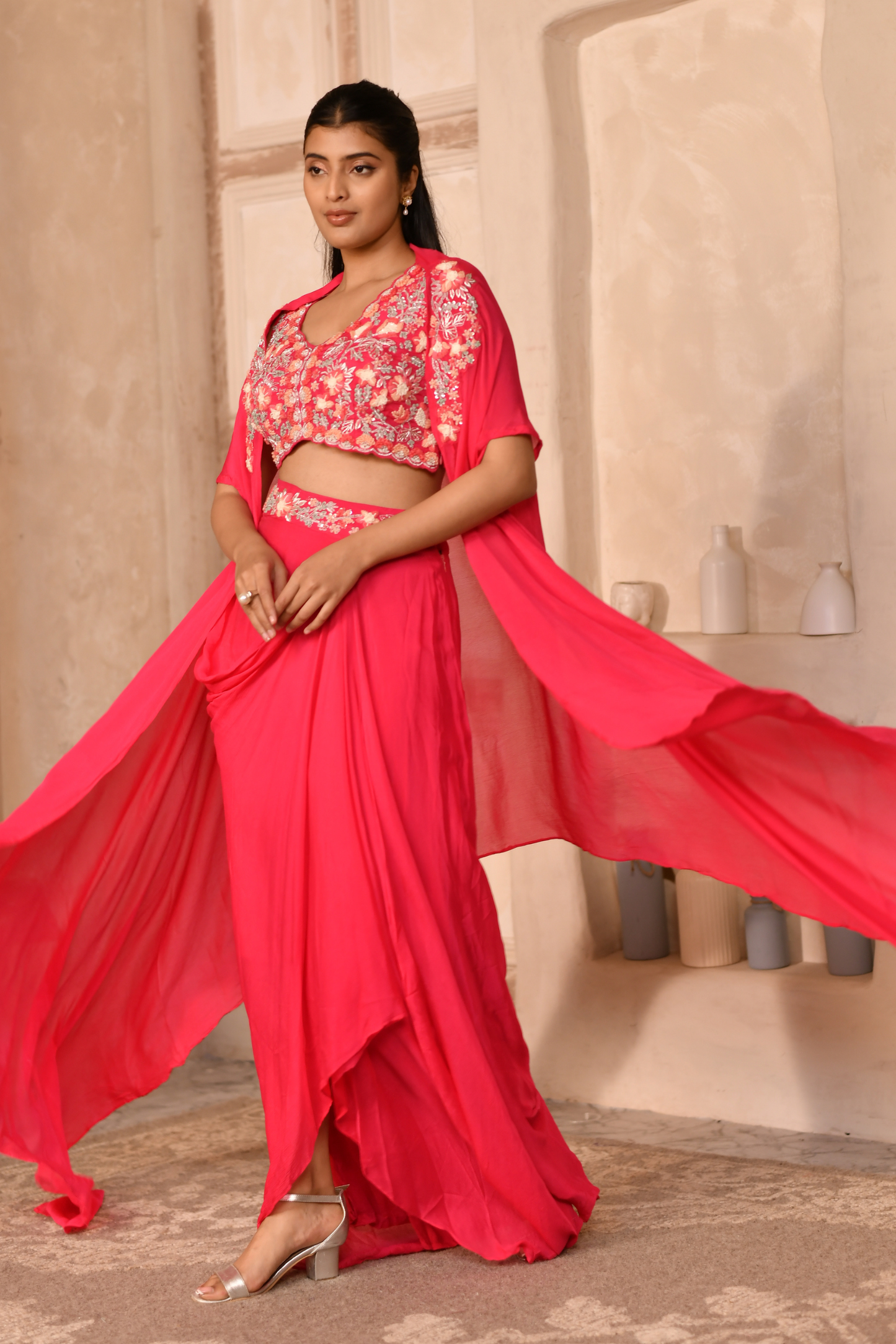 Fuchsia Bloom Lehenga Set