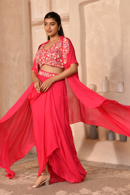 Fuchsia Bloom Lehenga Set