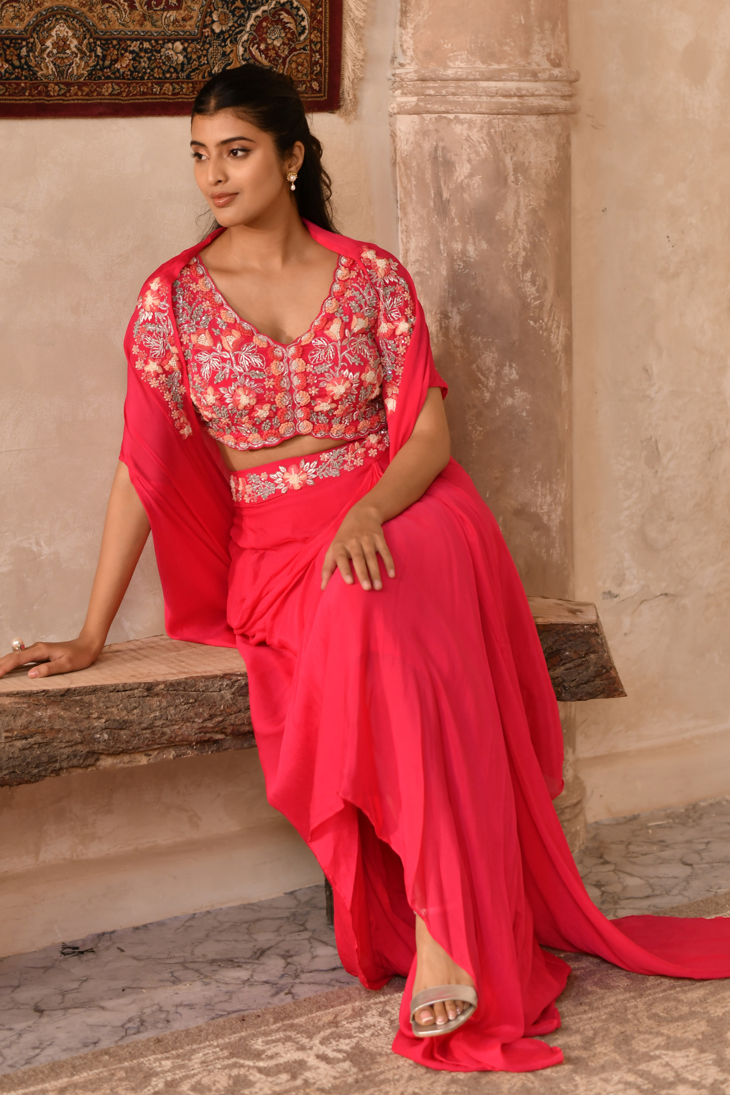 Fuchsia Bloom Lehenga Set