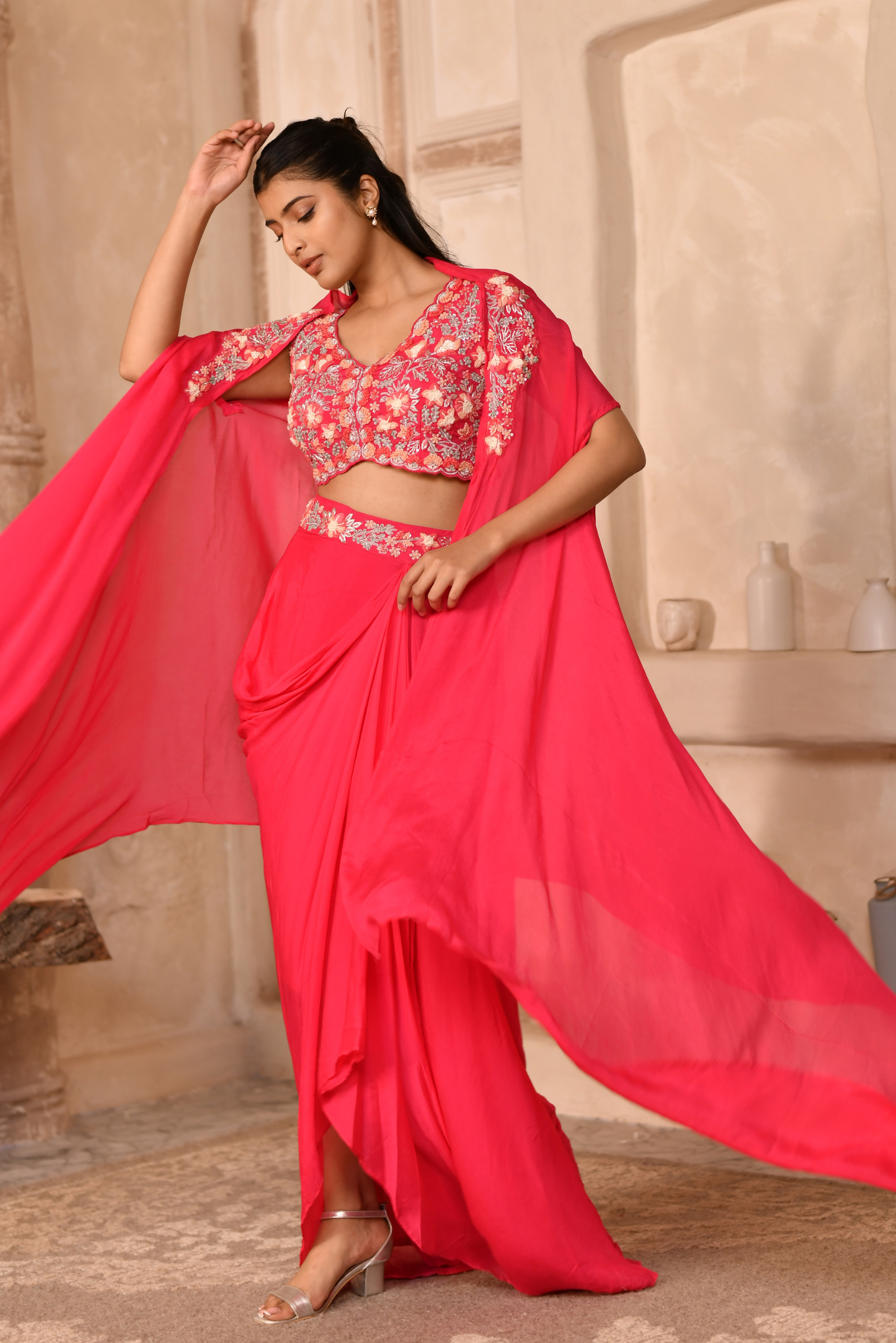 Fuchsia Bloom Lehenga Set