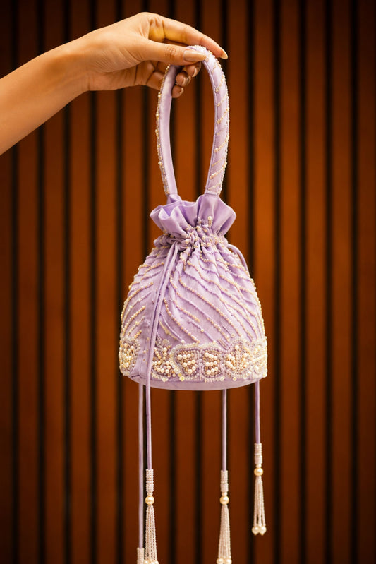 Lilac Pearl Potli Bag