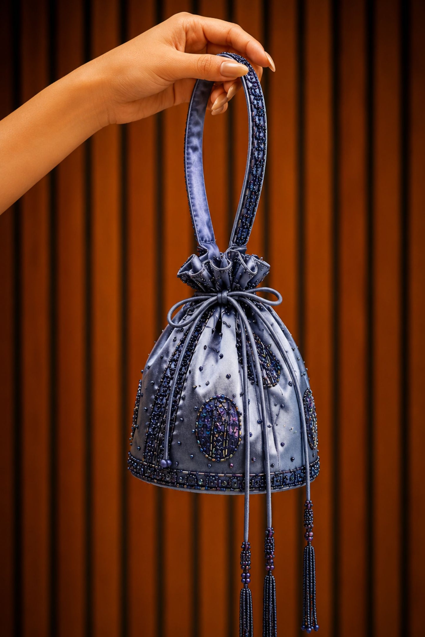 Midnight Bead Potli Bag