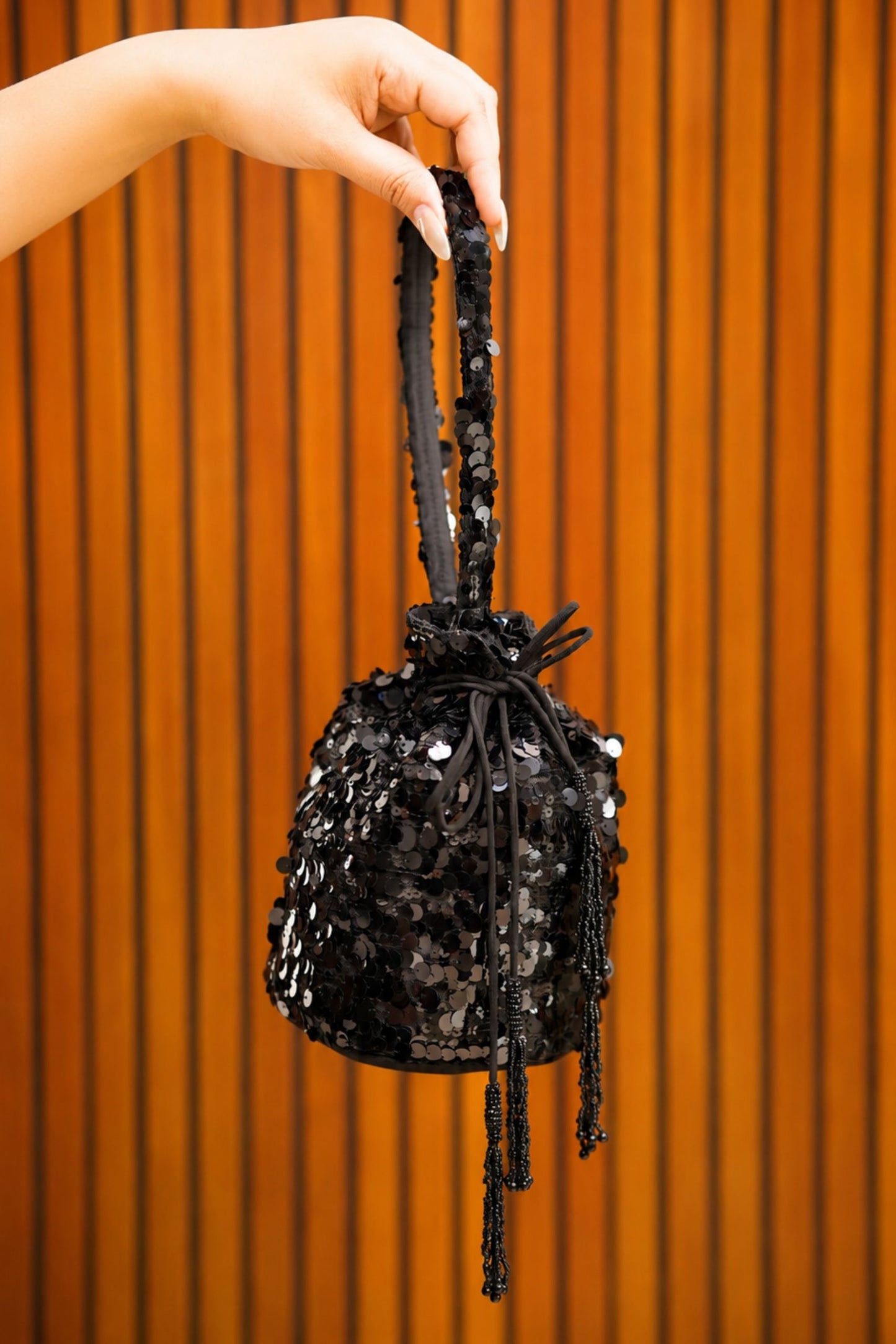 Noir Sequin Potli Bag