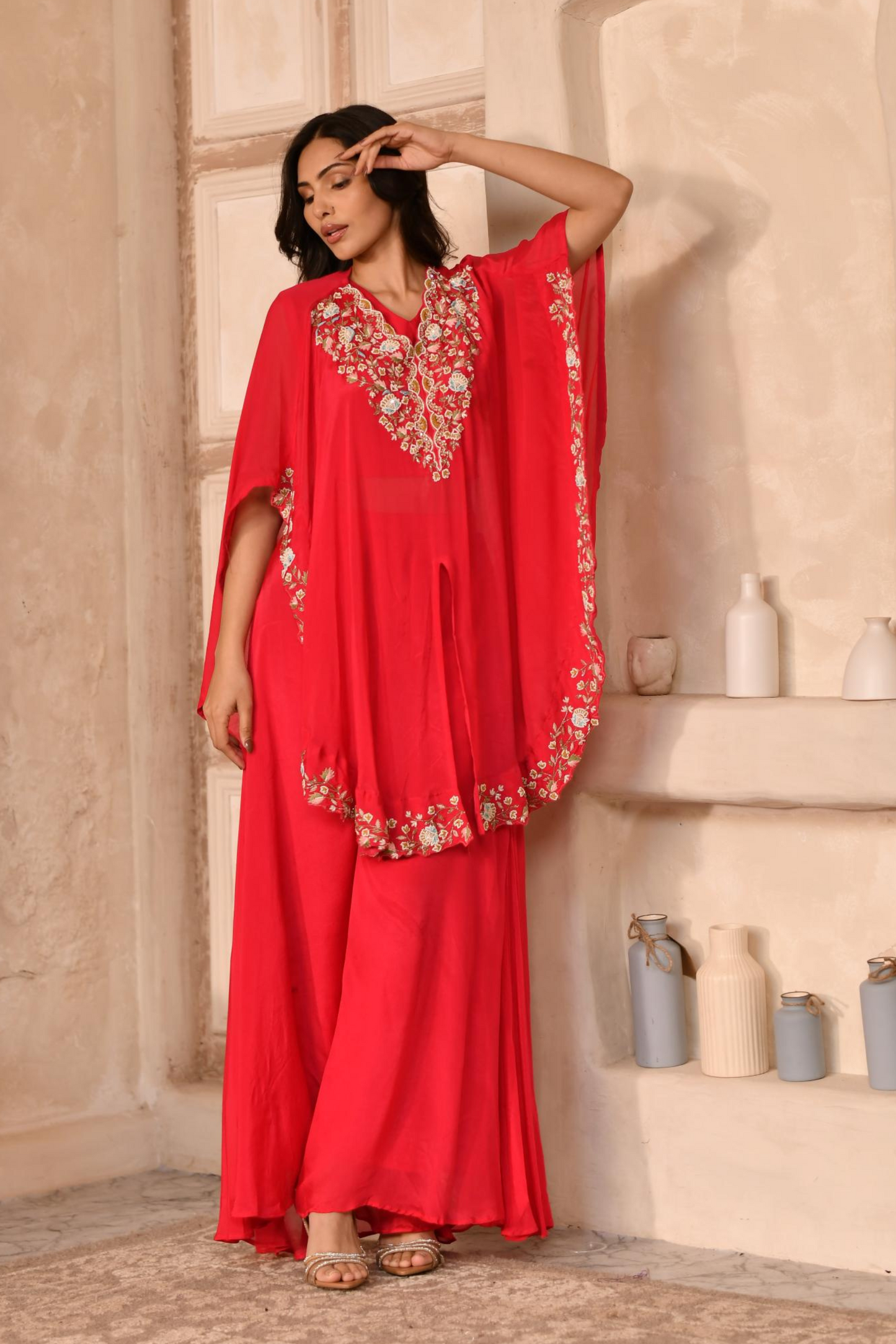 Paradise Pink Drape Skirt, Blouse and Cape