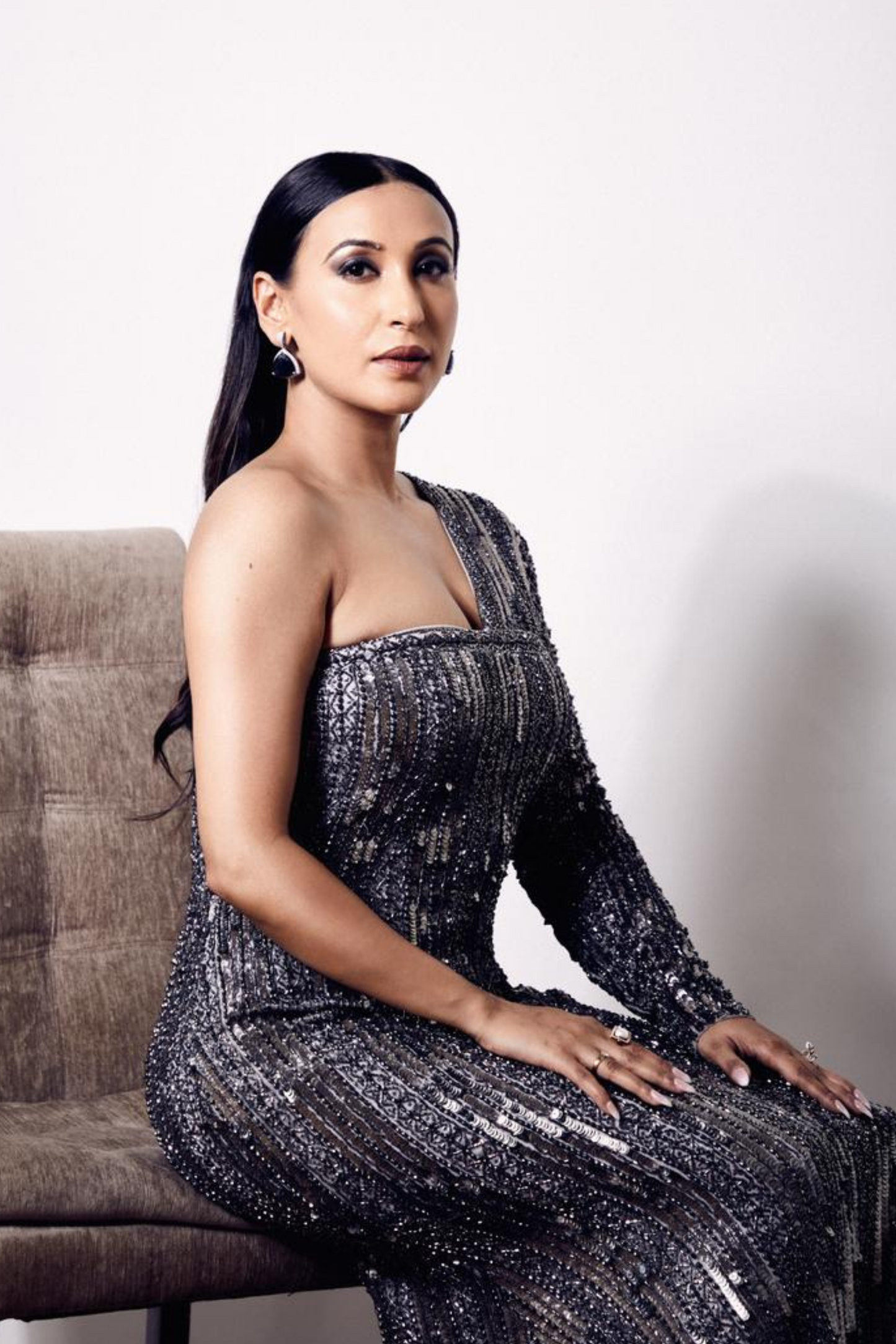 Silver One-Shoulder Bodycon Gown