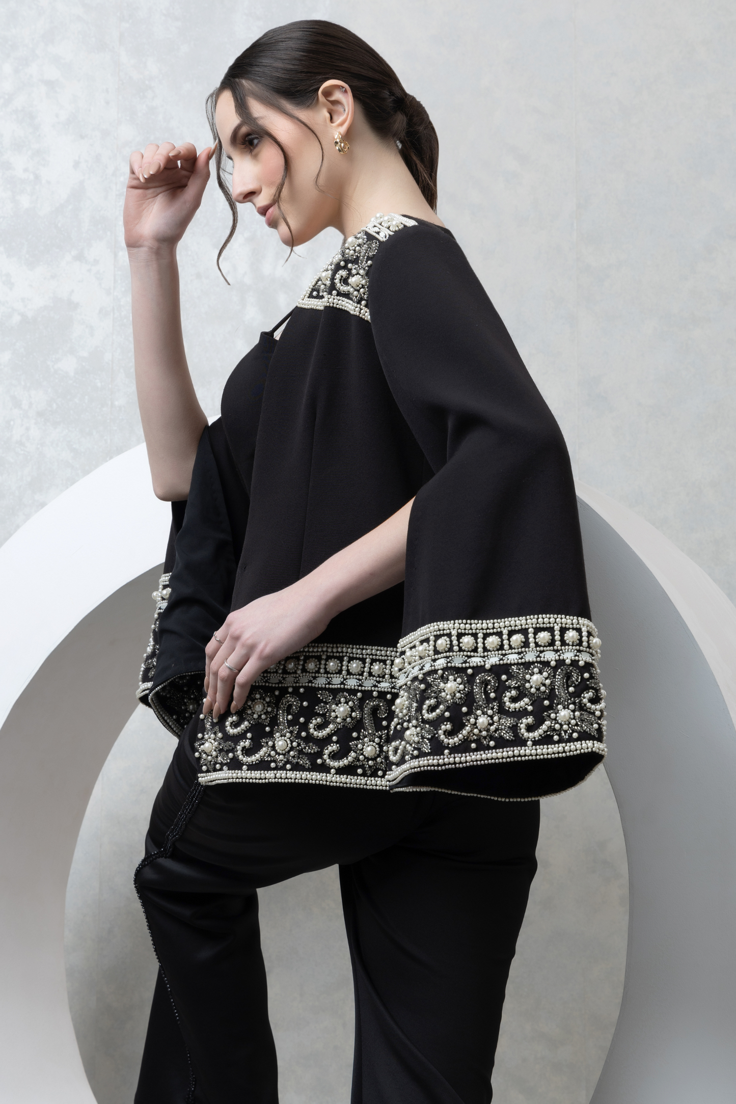 Timeless Black Co-Ord Set with Embellished Statement Jacket